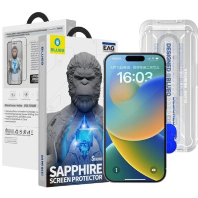 Blueo Sapphire iPhone 16 Pro Max Orjinal Safir Ekran Koruyucu - Hayalet