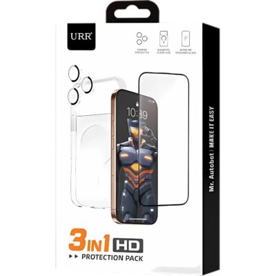 URR iPhone 17 Pro Max 3in1 Set Magsafe Kılıf Ekran Koruyucu Kamera Lens Koruyucu - Şeffaf