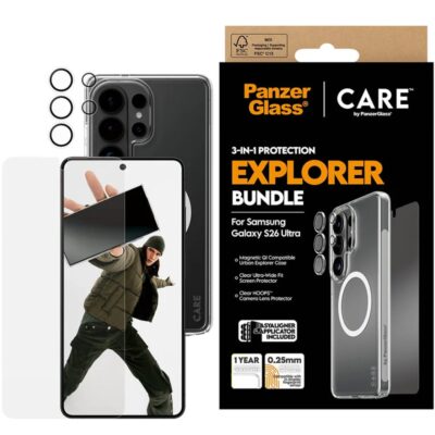 Panzerglass Galaxy S26 Ultra Explorer Bundle 3’ü 1 Arada Set – Şeffaf