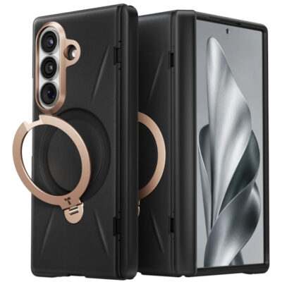 Torras Galaxy Z Fold 8 Ultra Ostand Q3 VegSkin 2 Adet Ekran Koruyuculu Magsafe Kılıf - Siyah