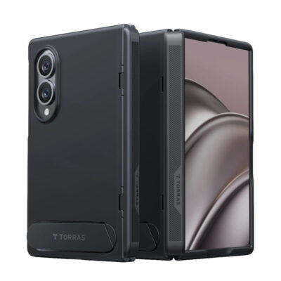 Torras Galaxy Z Fold 8 Ostand L1 2 Adet Ekran Koruyuculu Standlı Magsafe Kılıf - Siyah