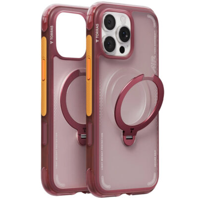 Torras iPhone 16 Pro Max O Stand Spin Air Magsafe Kılıf - Kırmızı