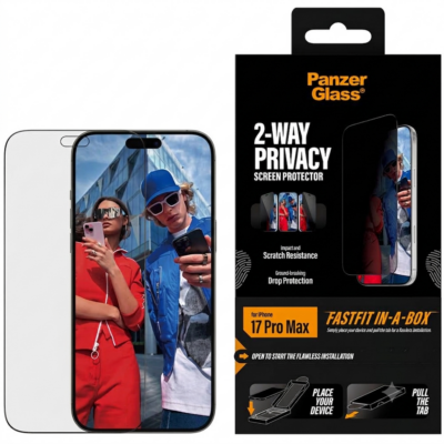 PanzerGlass iPhone 17 Pro Max Ultra-Wide Fit FastFit In-A-Box Cam Ekran Koruyucu – Hayalet