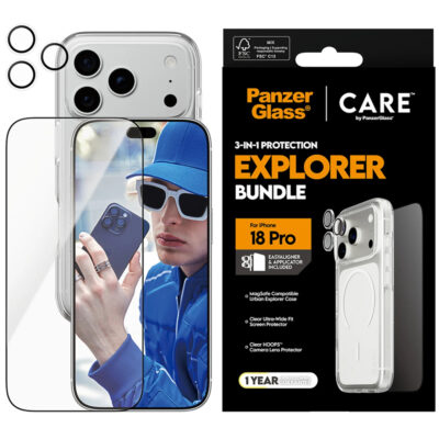 Panzerglass iPhone 18 Pro Urban Explorer Bundle 3'ü 1 Arada Set - Şeffaf