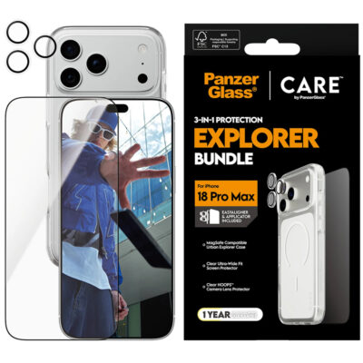 Panzerglass iPhone 18 Pro Max Urban Explorer Bundle 3'ü 1 Arada Set - Şeffaf