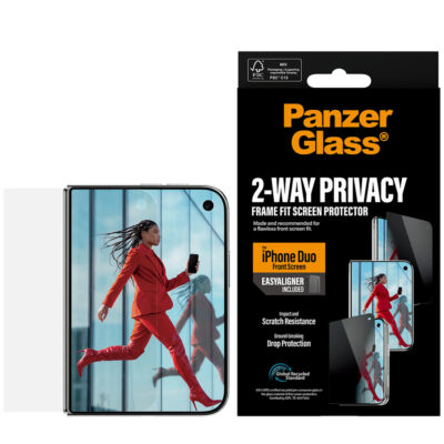PanzerGlass iPhone Duo Frame Fit EasyAligner Cam Ekran Koruyucu - Hayalet