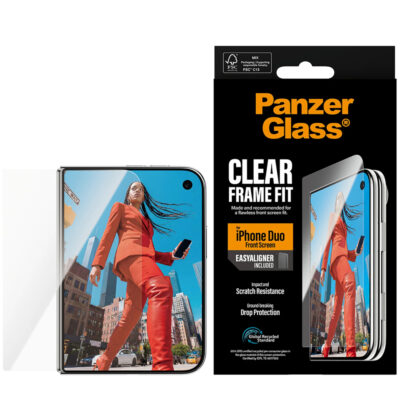 PanzerGlass iPhone Duo Frame Fit EasyAligner Cam Ekran Koruyucu - Şeffaf