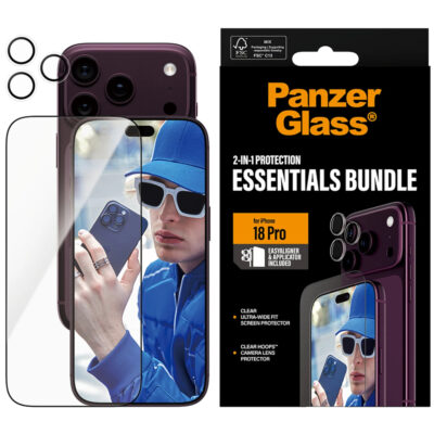 Panzerglass iPhone 18 Pro Max Essentials Bundle 2'si 1 Arada Set - Şeffaf