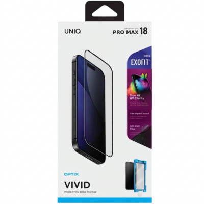 Uniq iPhone 18 Pro Max Optix Exofit Vivid HD Cam Ekran Koruyucu - Şeffaf